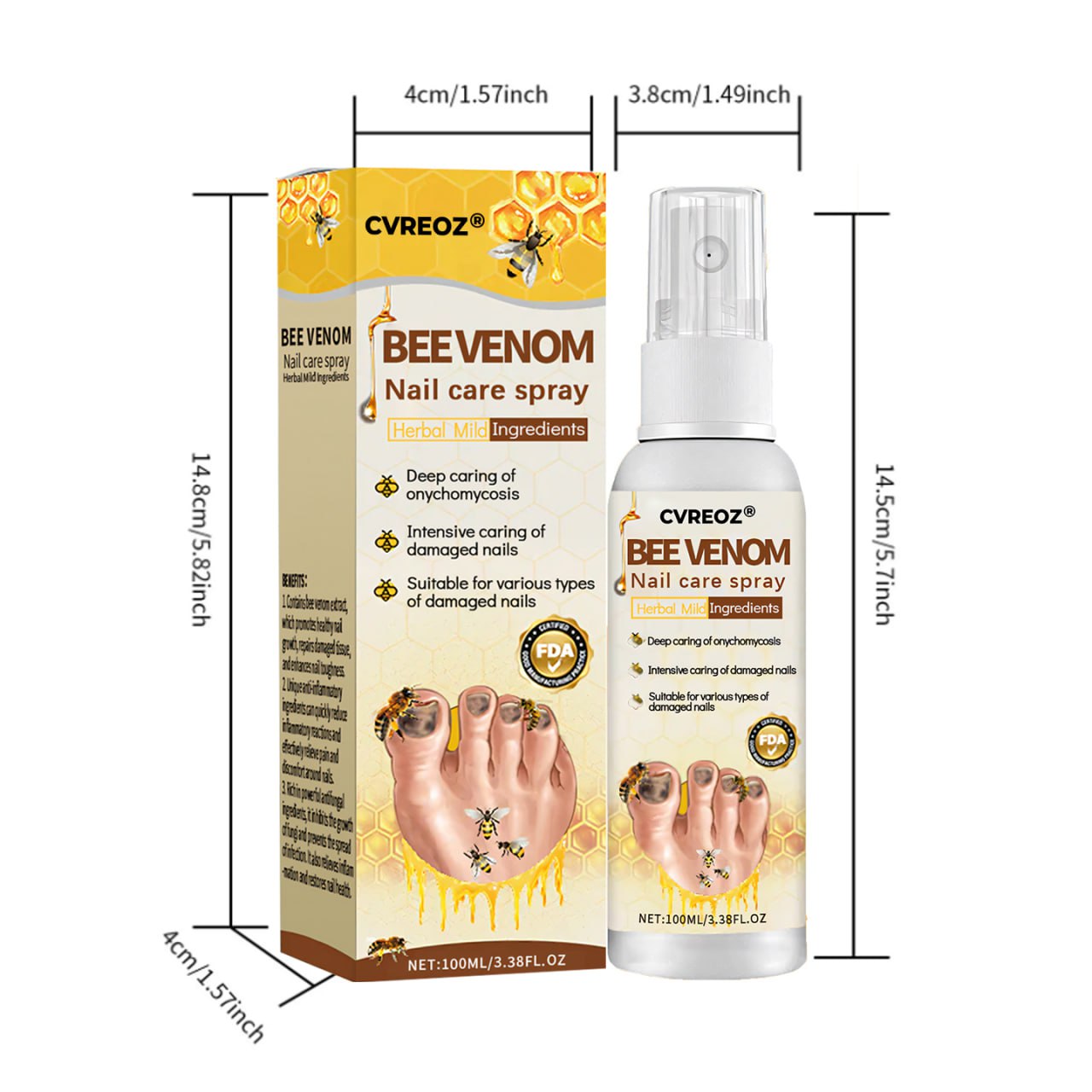 CVREOZ® Bee Venom Nail Fungus Care Spray